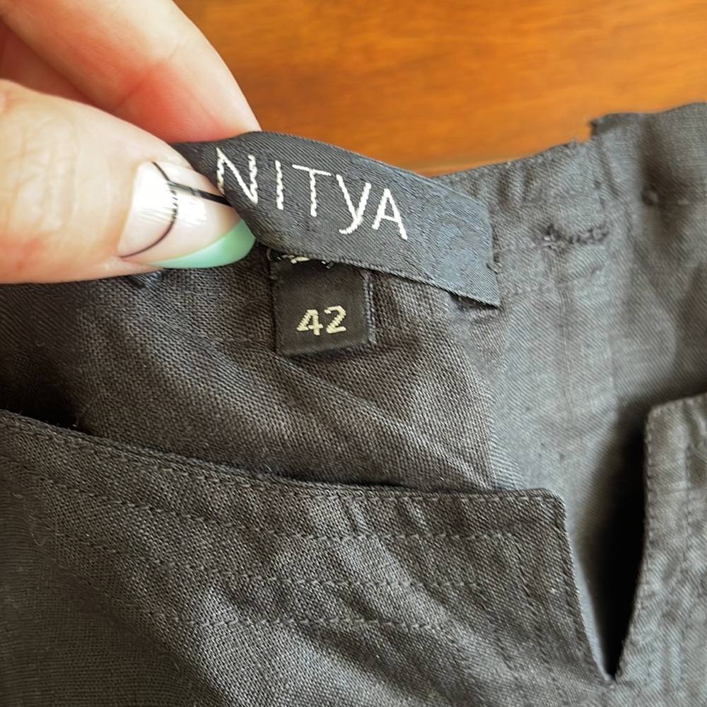 Nitya Black Linen Sleeveless Maxi Dress with Button Details on Back - Picture 5 of 12